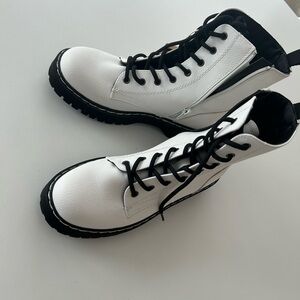 White Combat Boots Never Worn